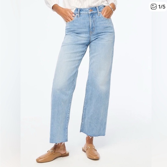 J. Crew Slim Wide-leg Jean in Coastal Summer Wash - Picture 1 of 15